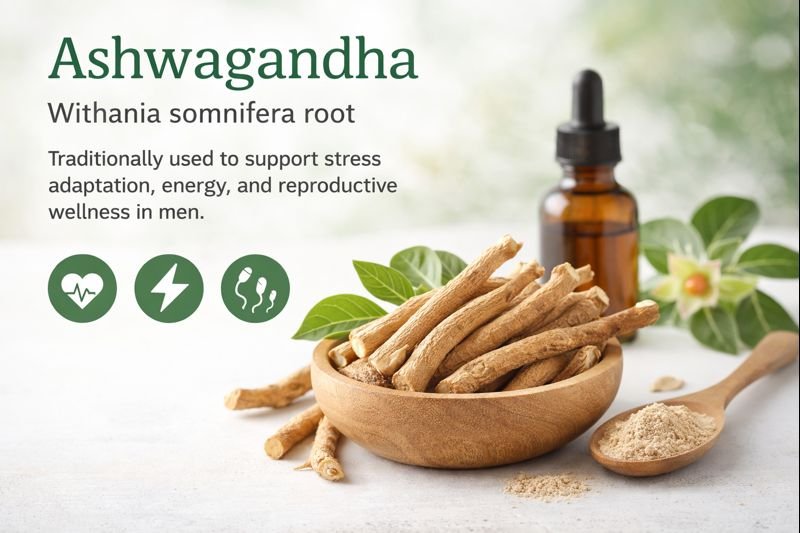 Ashwagandha root - Traditional adaptogen for male vitality