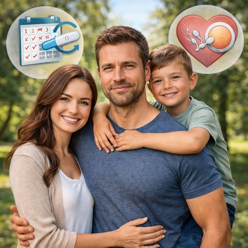 Confident man with family - Reproductive health and family planning